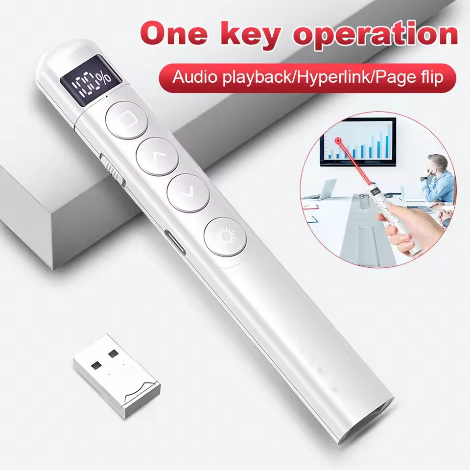 Laser Pointer Presenter - Presentador Inalámbrico Flip-Pen con Puntero Láser,