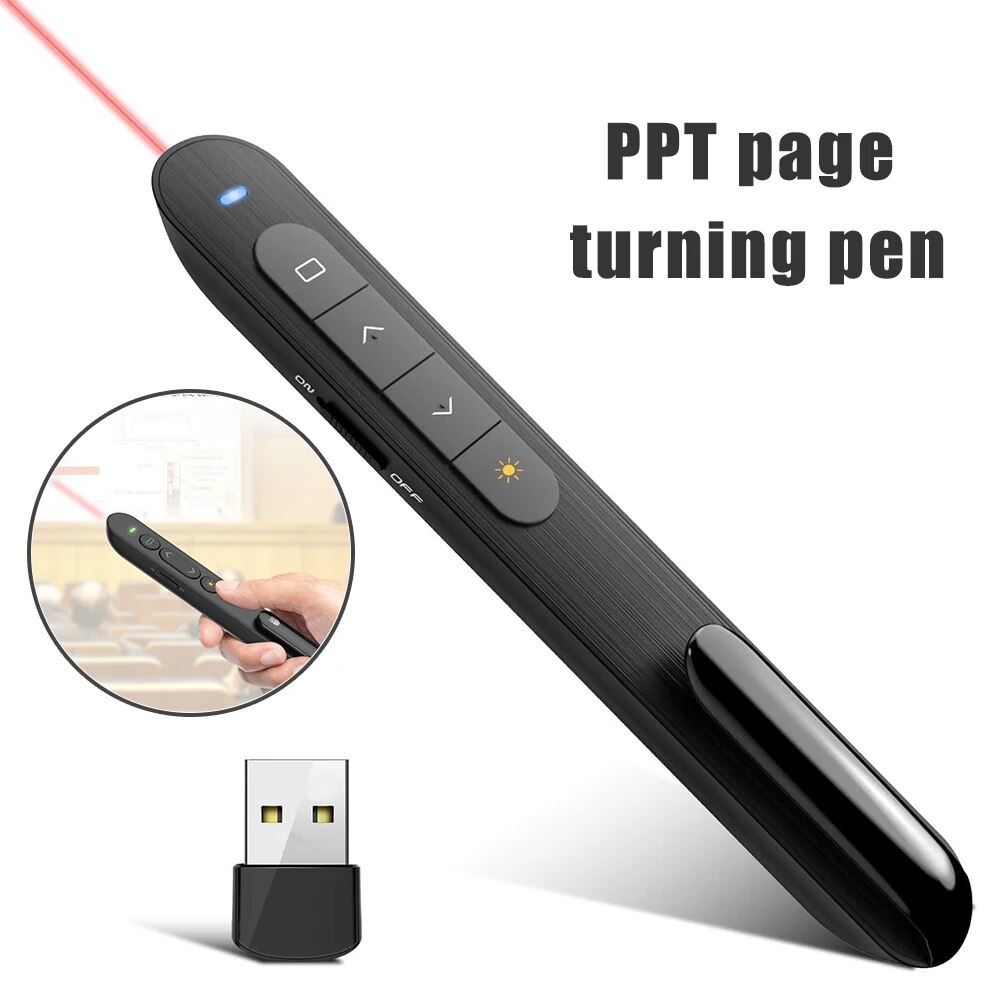 Laser Pointer Presenter - Control remoto multifuncional Flip Pen carga
