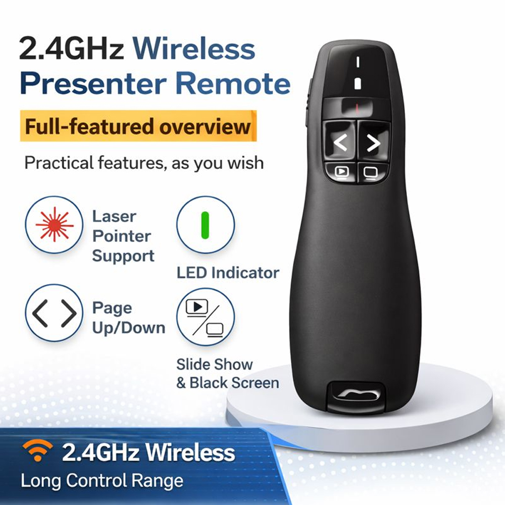 Control remoto inalámbrico R40 - Laser Pointer Presenter reseña y precio