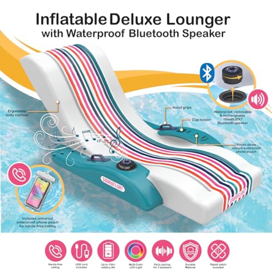 Tumbona inflable para piscina  - Bluetooth Speaker Waterproof reseña y precio