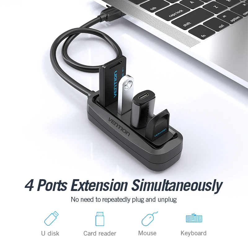 Vention USB 2,0 HUB de 4 puert - Electronics Gadgets Wholesale reseña y precio